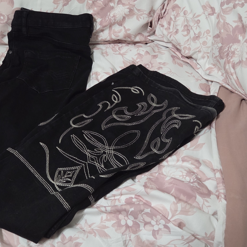 Idyllwind Black Embroidered Boot Cut Jeans